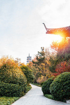 秋天中國揚州大明寺風景區(qū)