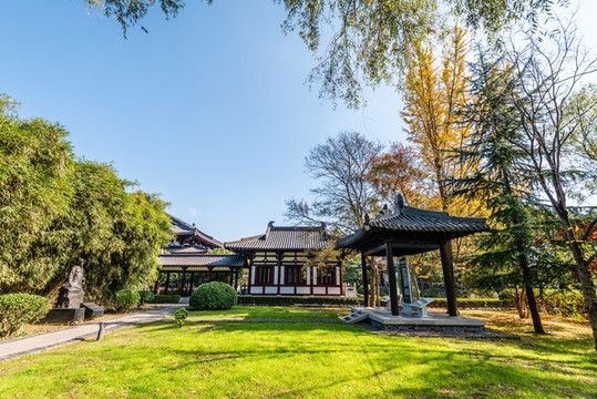 中國揚州唐城遺址的鄭夢周塑像