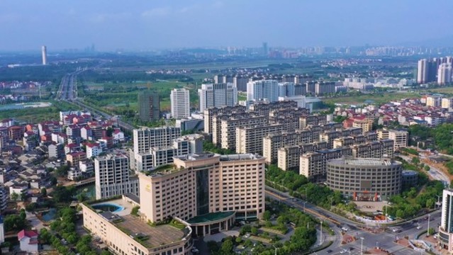 航拍江西省吉安縣漢邦尚公館小區(qū)
