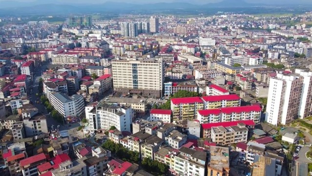 航拍江西吉安永豐縣恩江鎮(zhèn)縣城