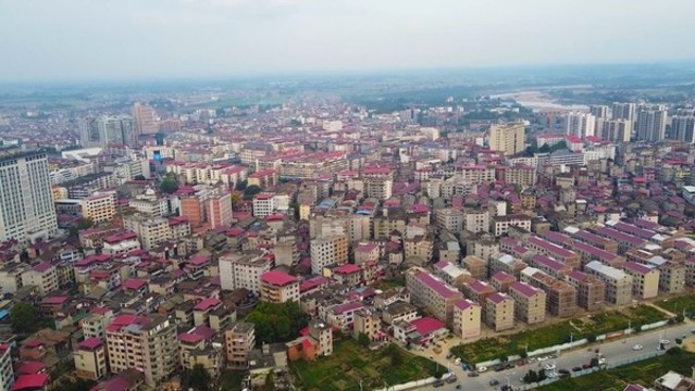 航拍江西吉安永豐縣恩江鎮(zhèn)縣城