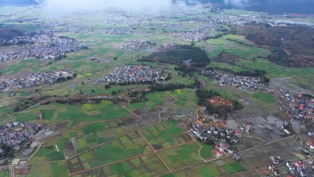 高空航拍江西永新農(nóng)村
