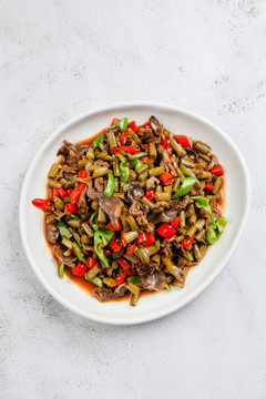 酸豆角炒雞胗