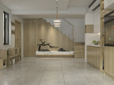 現(xiàn)代餐廳背景墻場景