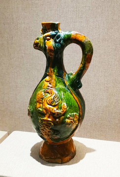 唐三彩鳳首壺
