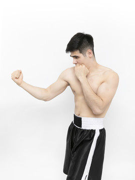外國男士健身運動拳擊攝影圖