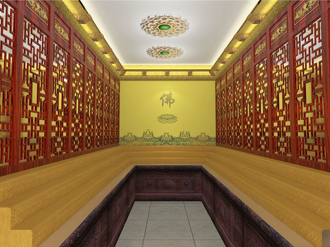 寺廟供燈區(qū)裝修設(shè)計
