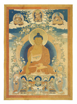 滿繡釋迦牟尼佛唐卡唐嘎