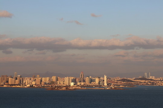 青島夕陽全景海濱