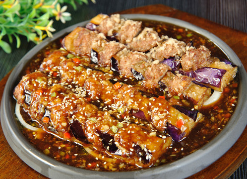 鐵板肉醬茄子