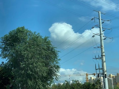 電線桿藍(lán)天白云