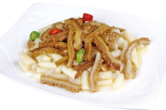 泡藕帶炒牛肚