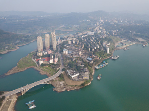 重慶長壽區(qū)河街航拍