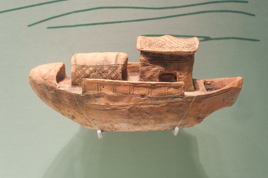 古代漁船模型