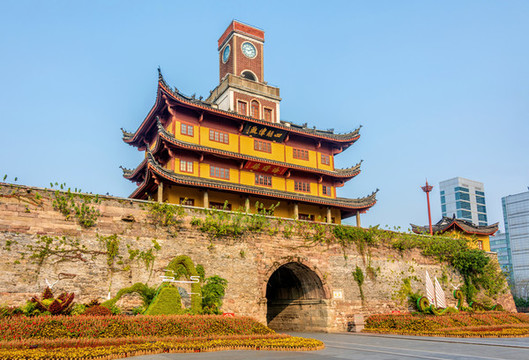 中國(guó)浙江寧波鼓樓風(fēng)光