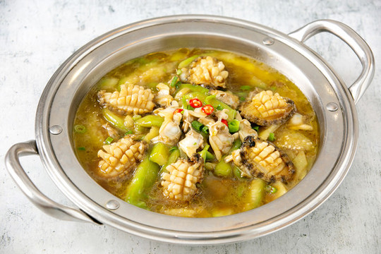 蜆子鮑魚燉茄子