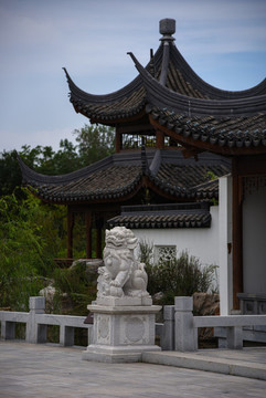 天津西青水西公園生態(tài)建筑風光