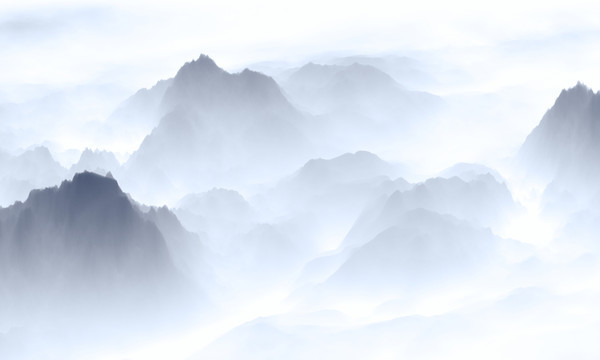 水墨山