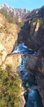 青島嶗山北九水潮音瀑冰瀑