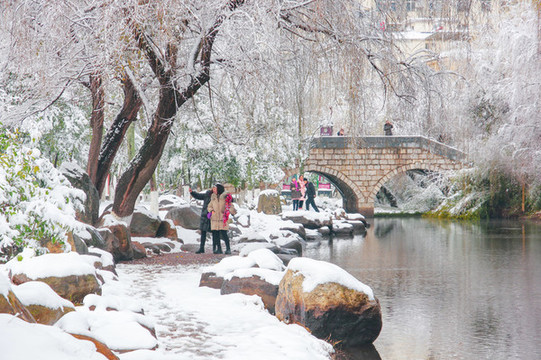 公園雪景