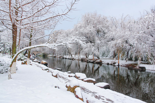 河道雪景風(fēng)光