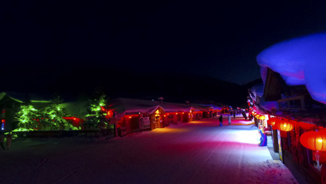 雪鄉(xiāng)夜景醉美雪鄉(xiāng)雪景東北旅游
