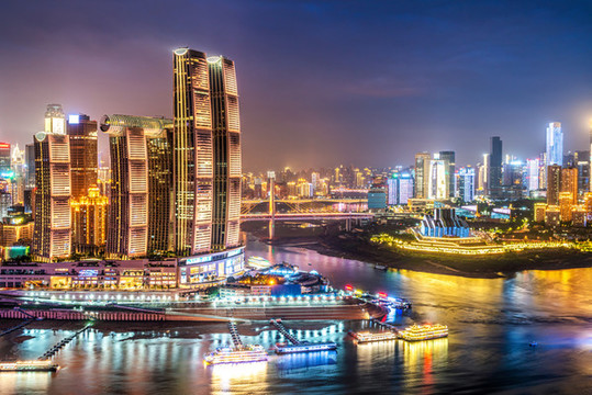 俯瞰重慶城市夜景