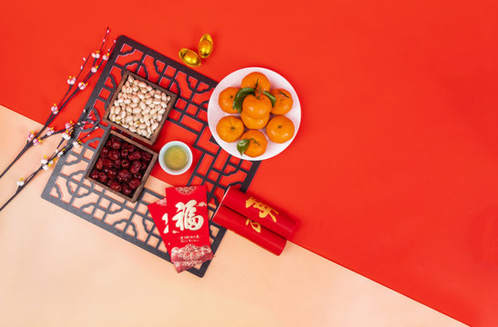 新年春節(jié)零食堅果攝影圖