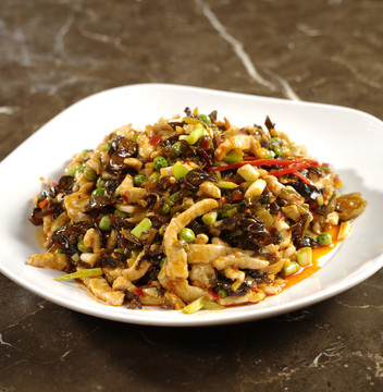 雪菜毛豆魚香肉絲