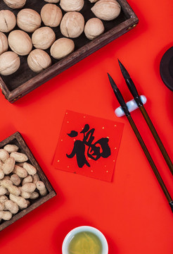新年春節(jié)零食堅果攝影圖