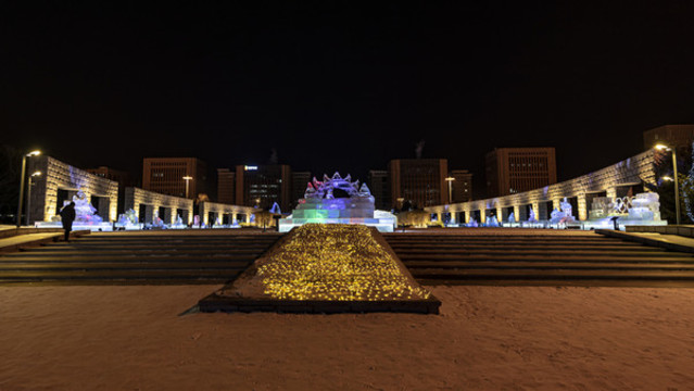 長春世界雕塑公園冰雪樂園夜景