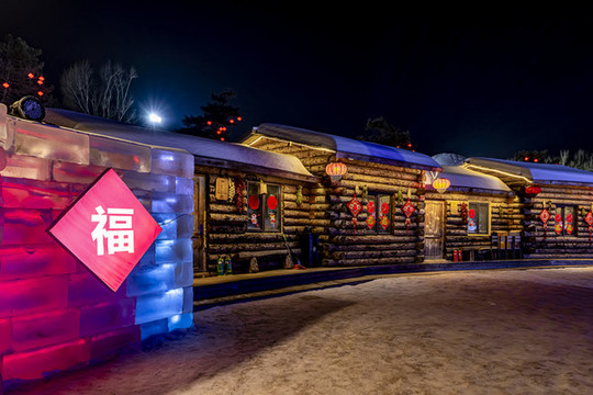 長春世界雕塑公園冰雪樂園夜景