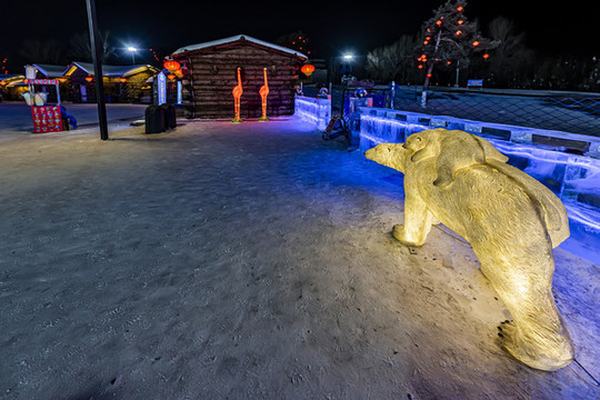 長春世界雕塑公園冰雪樂園夜