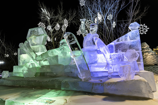 長春世界雕塑公園冰雪樂園夜景