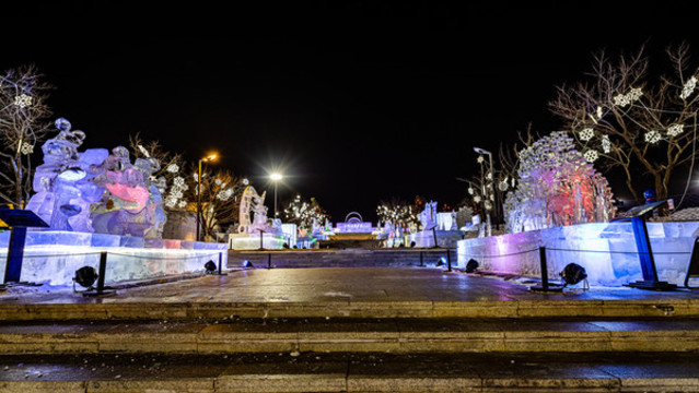 長春世界雕塑公園冰雪樂園夜景