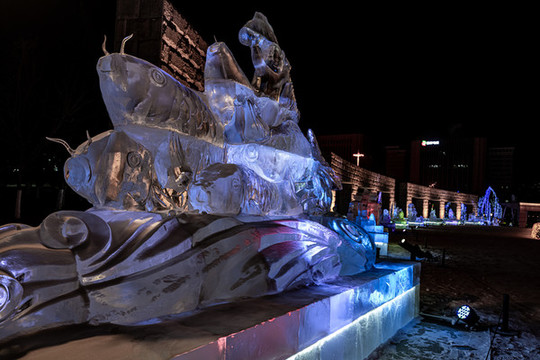 長春世界雕塑公園冰雪樂園夜景