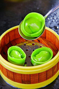 綠色蝦膠