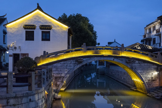 甪直古鎮(zhèn)建筑夜景