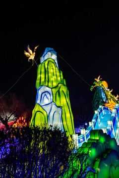長(zhǎng)春南湖公園冰雪燈光展夜景