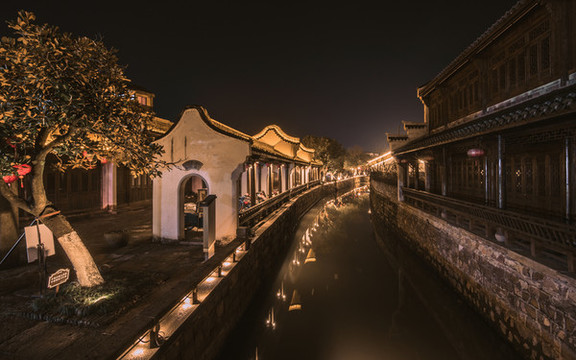 紹興市上虞區(qū)豐惠古鎮(zhèn)夜景