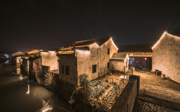 紹興市上虞區(qū)豐惠古鎮(zhèn)夜景