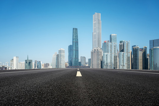 城市道路和金融區(qū)建筑
