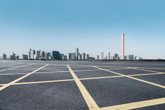 道路地面和城市風(fēng)光