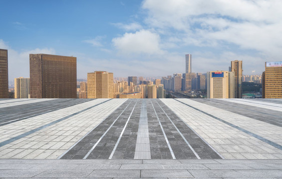 廣場磚和高層建筑