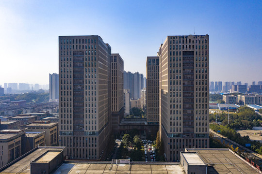 航拍湖南長沙麓谷城市景觀