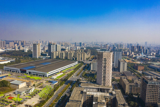 航拍湖南長沙麓谷城市景觀