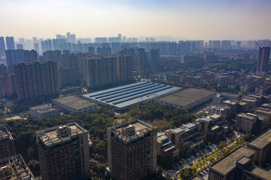 航拍湖南長沙麓谷城市景觀