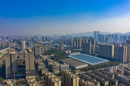 航拍湖南長沙麓谷城市景觀