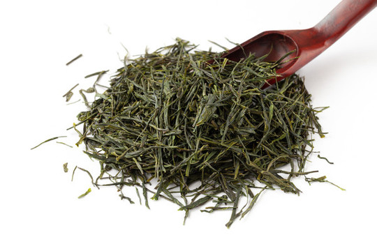白背景的恩施玉露茶葉