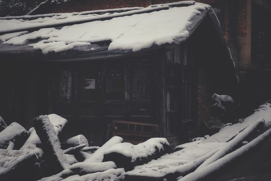 鄉(xiāng)村老房子雪景